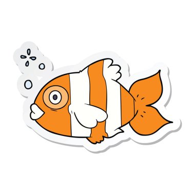 etiket bir çizgi film egzotik balık