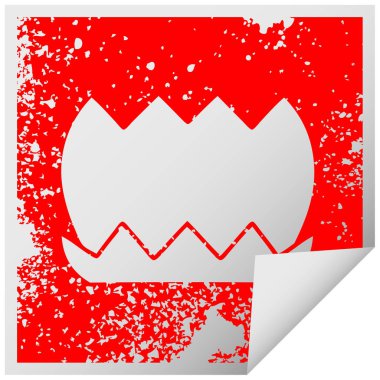 sıkıntılı kare etiketi simgesi bir çiçek peeling