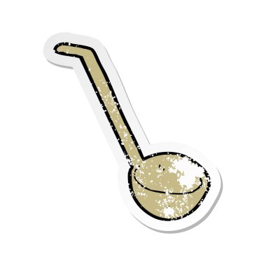 bir çizgi film Kepçe Retro sıkıntılı etiket