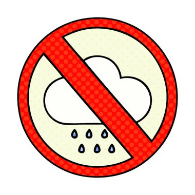 çizgi roman tarzı karikatür bir yağmur işareti izin