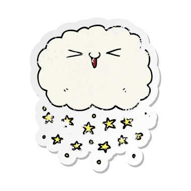 mutlu karikatür bulut sıkıntılı etiket