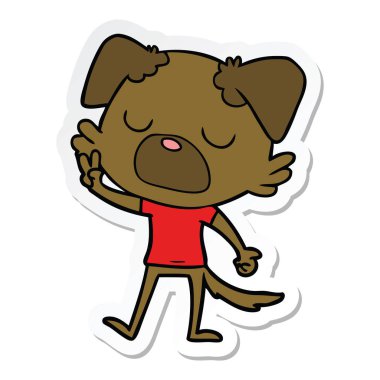 etiket bir karikatür köpek