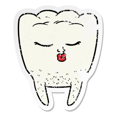 bir çizgi film diş sıkıntılı etiket