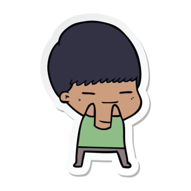 bir çizgi film kendini beğenmiş çocuk etiket