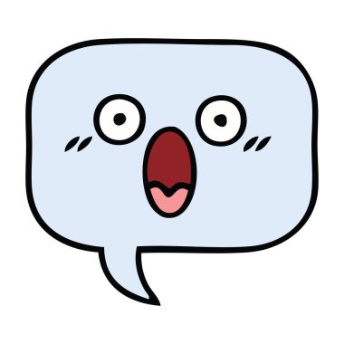 sevimli çizgi bir konuşma balonu