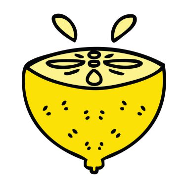 ilginç karikatür limon el çekilmiş