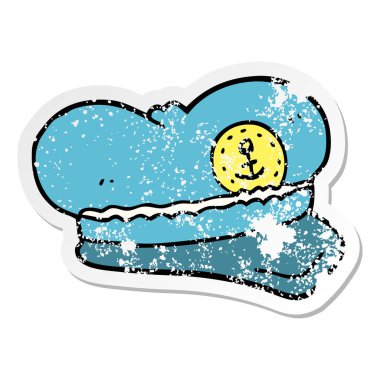 çizgi film denizci şapkası sıkıntılı etiket