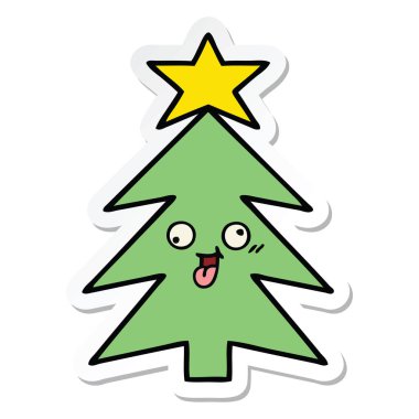 sevimli çizgi Noel ağacı Sticker