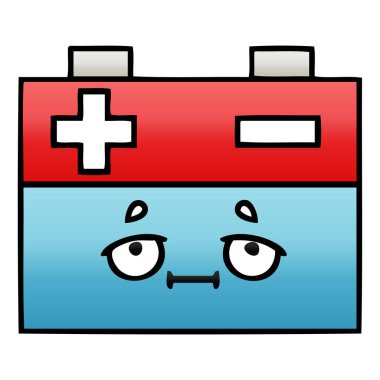 Degrade gölgeli karikatür akü