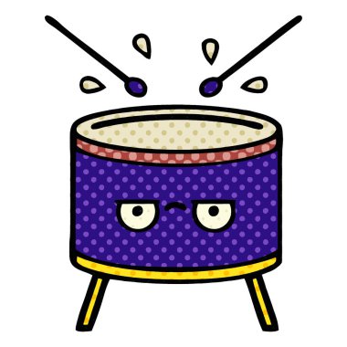çizgi roman tarzı karikatür bir davul