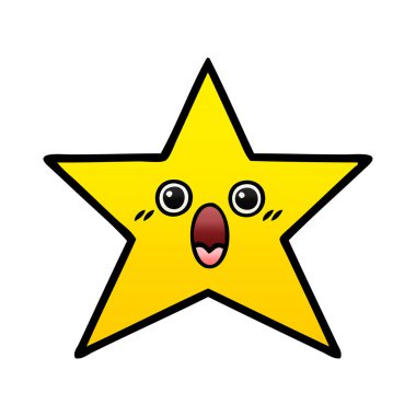 altın yıldız degrade gölgeli karikatür