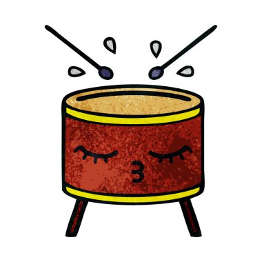 Retro grunge doku karikatür davul