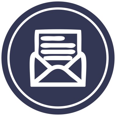 Zarf mektup dairesel simgesi simgesi