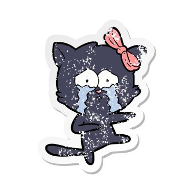 bir karikatür kedi sıkıntılı etiket