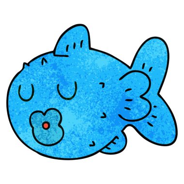 ilginç karikatür balık el çekilmiş 