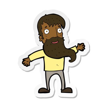 etiket sakal sallayarak ile bir çizgi film adamın