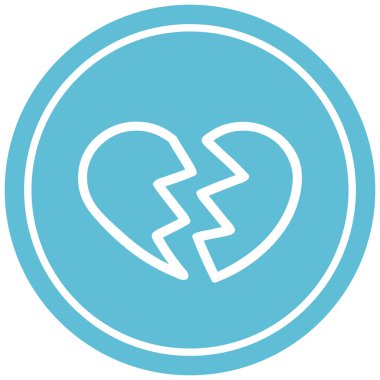 kırık kalp dairesel simgesi simgesi