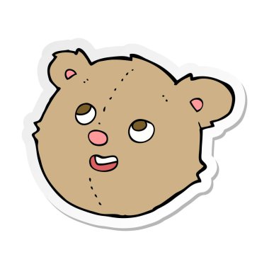 etiket bir çizgi film oyuncak ayı kafa