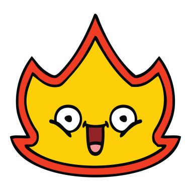 sevimli çizgi mutlu ateş