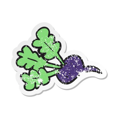 bir çizgi film pancar Retro sıkıntılı etiket