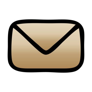 bir kağıt zarfın degrade gölgeli çizgi film