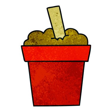 ilginç karikatür bitki pot el çekilmiş