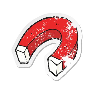 Retro sıkıntılı etiket bir karikatür mıknatıs