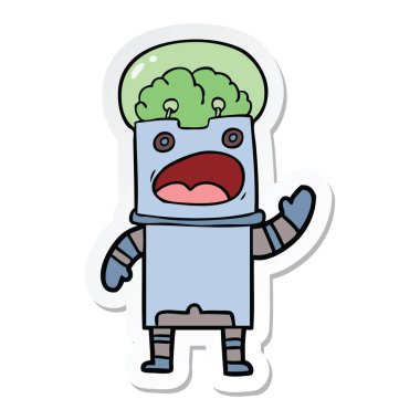 bir çizgi film robot Sticker
