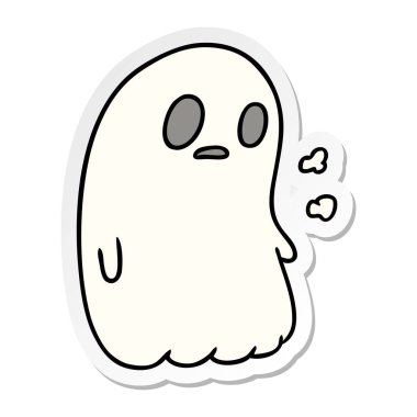 etiket kawaii sevimli hayalet çizgi film gösterimi