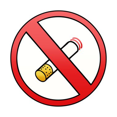 Degrade gölgeli karikatür Sigara İçilmez işareti izin.