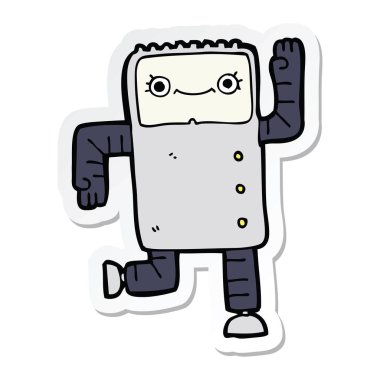 bir çizgi film robot Sticker