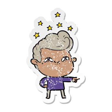 adam bir karikatür sıkıntılı etiket heyecanlı