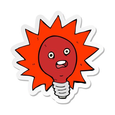 bir karikatür kırmızı ampul etiket