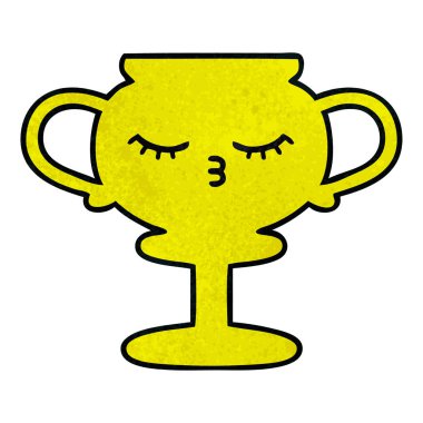 Retro grunge doku karikatür bir kupa