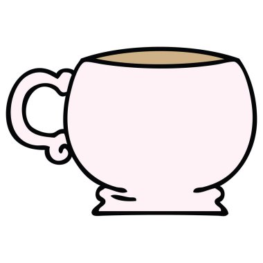 ilginç el çizilmiş karikatür kupa