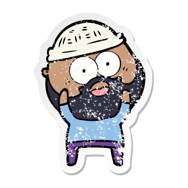 bir karikatür sıkıntılı etiket adam sakallı