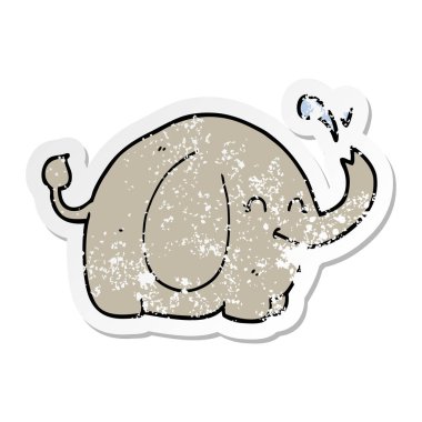 bir çizgi film fil sıkıntılı etiket