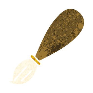 Retro illüstrasyon stil çizgi film bir boya fırça