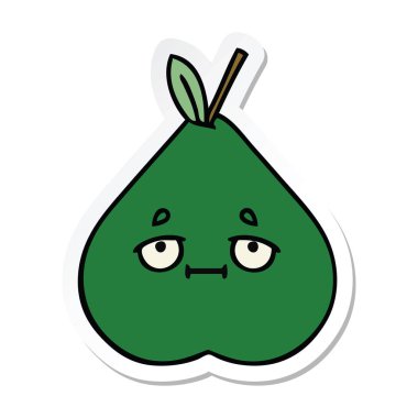 sevimli çizgi armut etiket