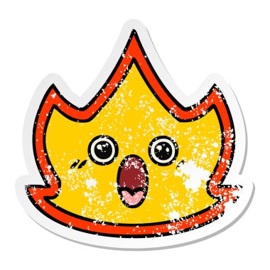 sevimli çizgi ateş sıkıntılı etiket