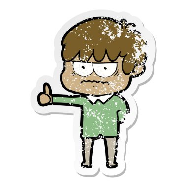 bir rahatsız çizgi film çocuk sıkıntılı etiket