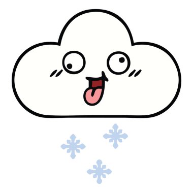 sevimli çizgi kar bulut