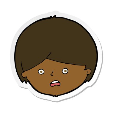 bir çizgi film mutsuz çocuğun etiket 