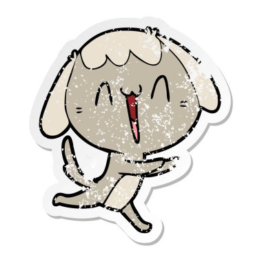 sevimli çizgi köpeklerin sıkıntılı etiket