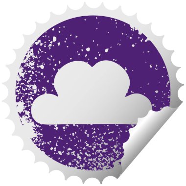 sıkıntılı dairesel peeling etiket sembolü beyaz bulut