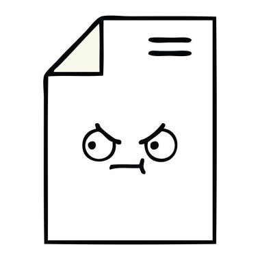 bir yaprak kağıda sevimli çizgi 