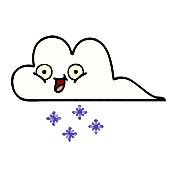 Desenhos Animados Estilo Banda Desenhada Uma Nuvem Neve — Vetor de Stock