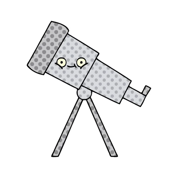 Comic Book Stijl Cartoon Van Een Telescoop — Stockvector