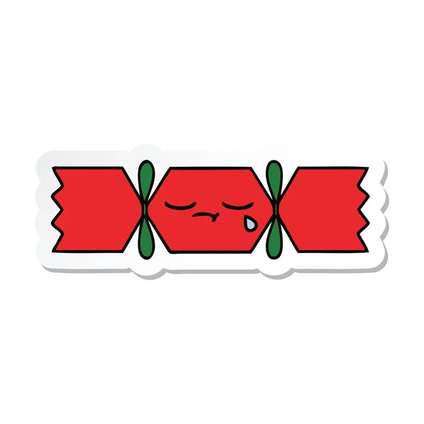 Etiqueta de um biscoito de Natal bonito desenhos animados —  Vetores de Stock