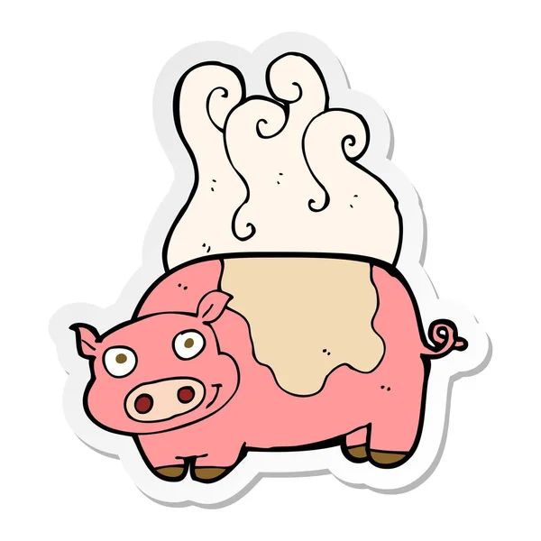 Pegatina Cerdo Dibujos Animados — Vector de stock